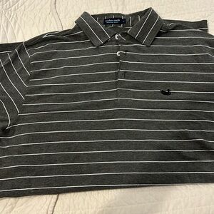 Southern Marsh Polo. Grey/ white stripe. M
